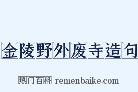 金陵野外废寺造句是什么意思的图片